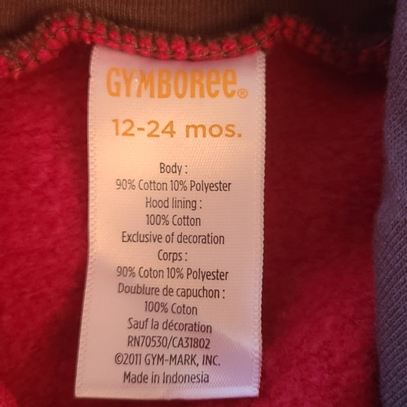 Red Hedgehog pullover hoodie - Picture 3 of 4